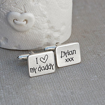Personalised Silver 'Love Daddy' Cufflinks, 2 of 7