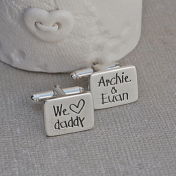 Personalised Silver 'Love Daddy' Cufflinks, 3 of 7