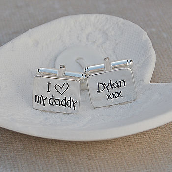 Personalised Silver 'Love Daddy' Cufflinks, 4 of 7