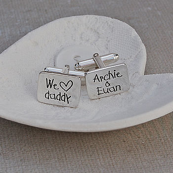 Personalised Silver 'Love Daddy' Cufflinks, 5 of 7
