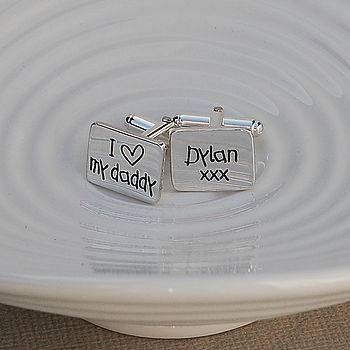 Personalised Silver 'Love Daddy' Cufflinks, 6 of 7