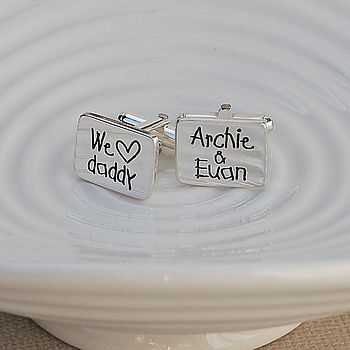 Personalised Silver 'Love Daddy' Cufflinks, 7 of 7