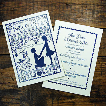 Folk Love Wedding Invitation, 2 of 7