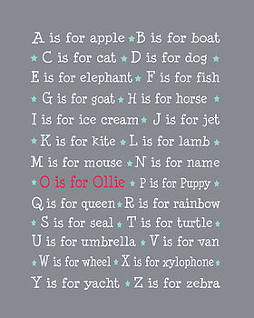 Personalised Alphabet Art Print, 7 of 7