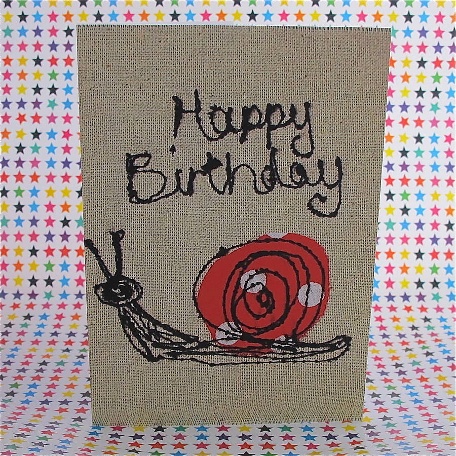 'Happy Birthday' Snail Card, 1 of 3