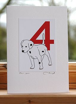 'A Dalmatian Spot for every year' Age Cards, 5 of 12