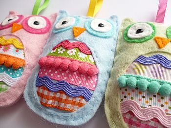 Felt Owl Hanging Decoration, 2 of 3