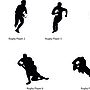 Rugby Player Silhouette Wall Sticker, thumbnail 4 of 6