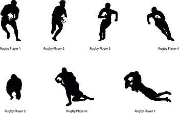 Rugby Player Silhouette Wall Sticker, 4 of 6