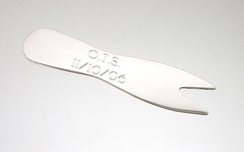 Personalised Sterling Silver Chip Fork Keyring, 3 of 5