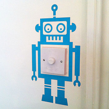 Light Switch Robot Vinyl Wall Sticker, 2 of 4