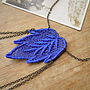 Vintage Style Lace Leaf Necklace, thumbnail 2 of 4