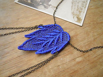 Vintage Style Lace Leaf Necklace, 2 of 4