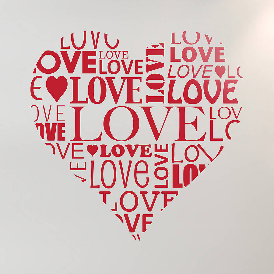 personalised love heart vinyl wall sticker by oakdene designs ...