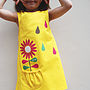 Girl's Yellow Summer Flower Dress, thumbnail 3 of 5