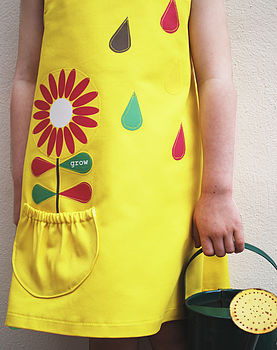 Girl's Yellow Summer Flower Dress, 4 of 5