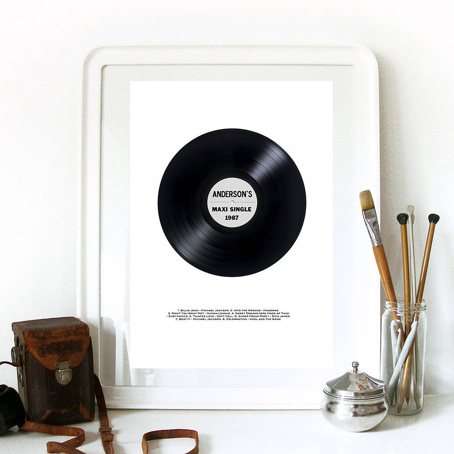 Personalised Vinyl/Lp Retro Poster Or Canvas By I Love Design ...