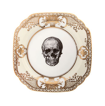 Upcycled Skull Design Gold Side Plate, 3 of 3