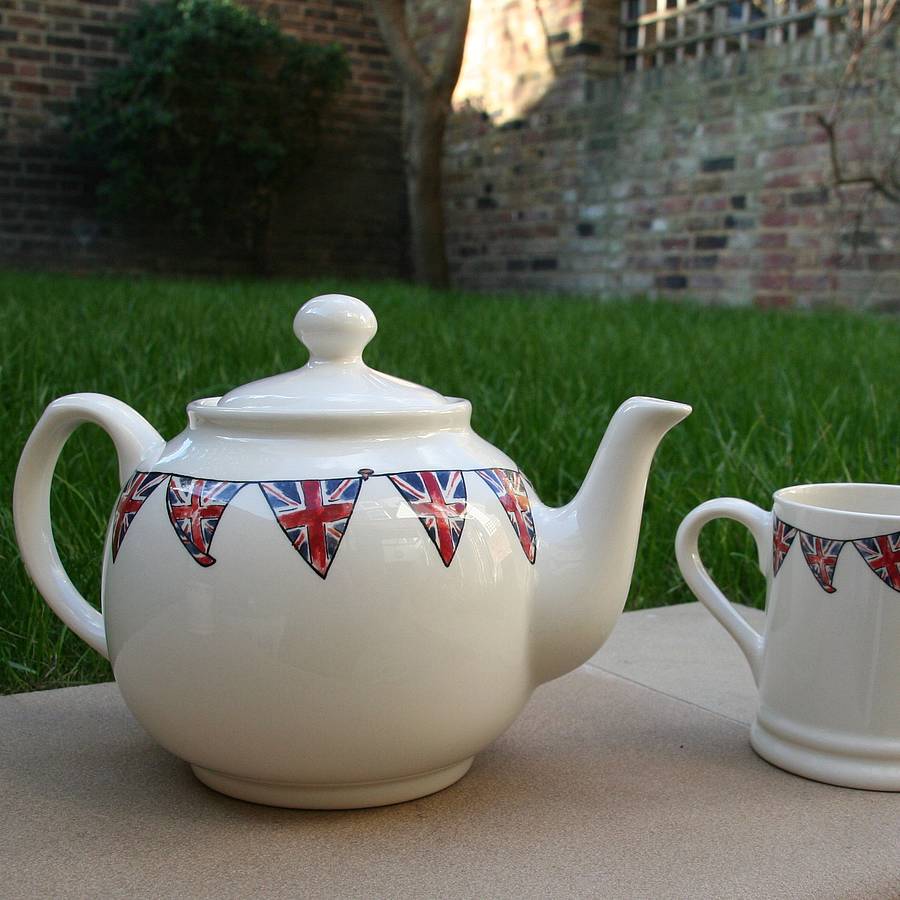 union jack bunting english teapot by sweet william designs
