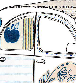 Citroen Two Cv French Car Hand Drawn Illustration Print, 3 of 5
