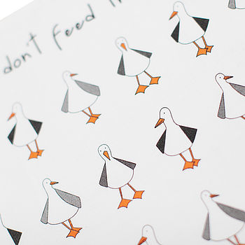 'Please don't feed the Seagulls' Tea Towel, 2 of 2