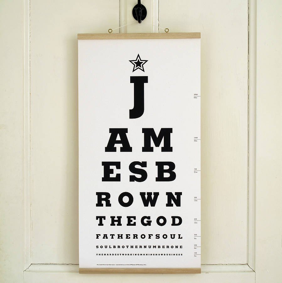 james brown eye test chart by wasted & wounded