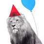 Funny Birthday Card 'Party Animal Lion', thumbnail 2 of 3