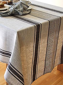 Tablecloth Natural Striped Linen Provence, 4 of 4
