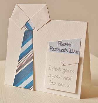 Handmade Shirt And Tie Father's Day Card By Lisa Walker Studio ...