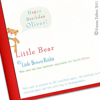 First Birthday Or Choose Your Age Bear Card, 7 of 7