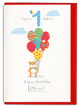 First Birthday Or Choose Your Age Bear Card, 5 of 7