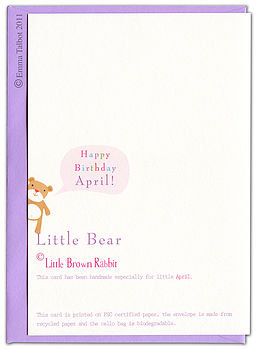 First Birthday Or Choose Your Age Bear Card, 6 of 7