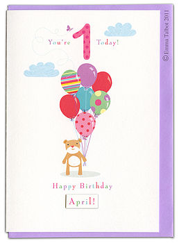 First Birthday Or Choose Your Age Bear Card, 4 of 7