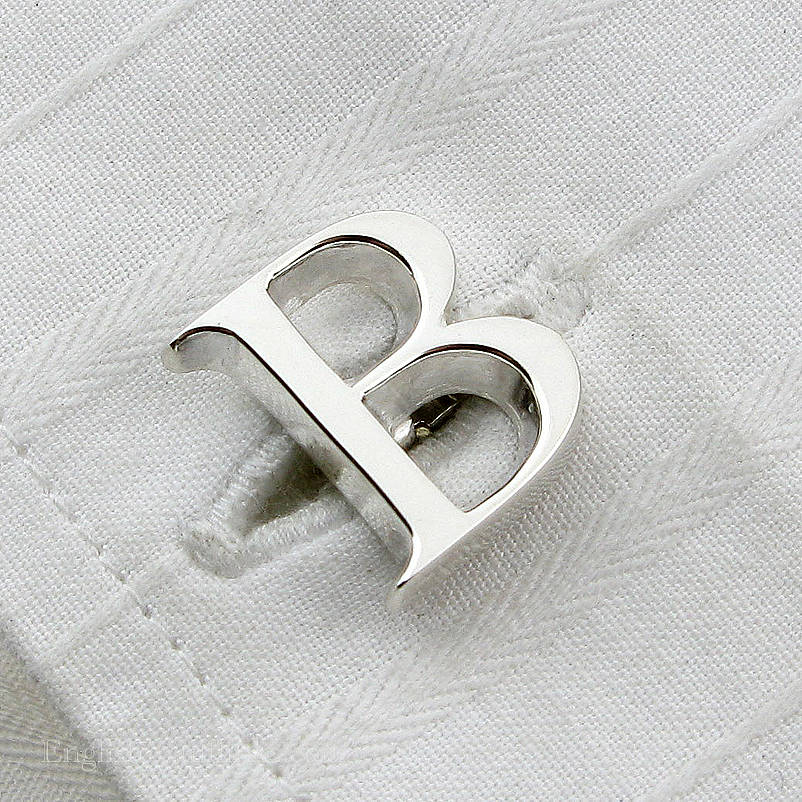 Silver Initial Cufflinks, 1 of 10