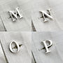 Silver Initial Cufflinks, thumbnail 5 of 10