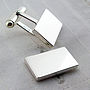 Silver Solid Rectangle Swivel Cufflinks, thumbnail 1 of 6
