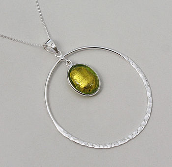 Murano Glass And Sterling Silver Circle Pendant, 2 of 6