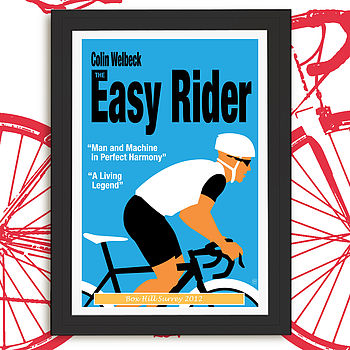 'The Easy Rider' Personalised Cycling Print, 3 of 6