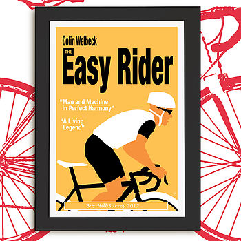 'The Easy Rider' Personalised Cycling Print, 4 of 6
