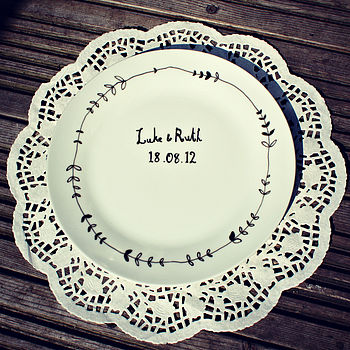 Personalised Hand Illustrated Wedding Plate, 7 of 11