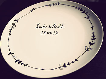 Personalised Hand Illustrated Wedding Plate, 9 of 11
