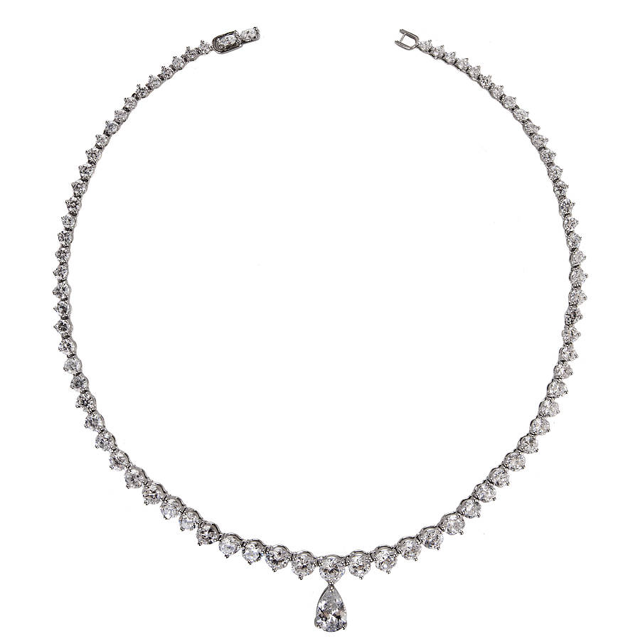 Brilliant Cut Crystal Necklace By Queens & Bowl