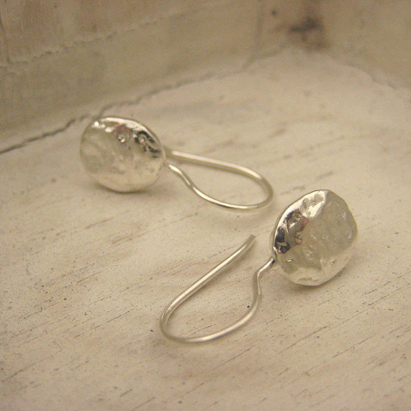 Silver Beaten Disc Earrings By TigerLily Jewellery | notonthehighstreet.com