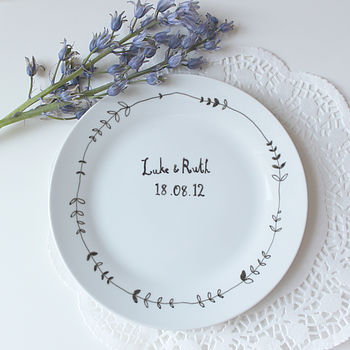 Personalised Hand Illustrated Wedding Plate, 3 of 11
