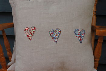 Handmade Linen And Liberty Print Cushion, 4 of 6