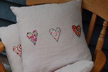 Handmade Linen And Liberty Print Cushion, 3 of 6