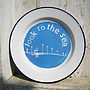 Hand Painted 'Look To The Sea' Enamel Plate, thumbnail 3 of 3