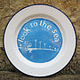 Hand Painted 'Look To The Sea' Enamel Plate, thumbnail 1 of 3