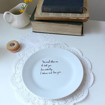 Personalised Hand Drawn Mr Darcy Plate, 5 of 7