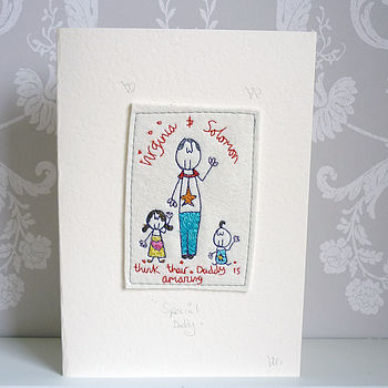 Personalised Embroidered Father's Day Card, 7 of 8